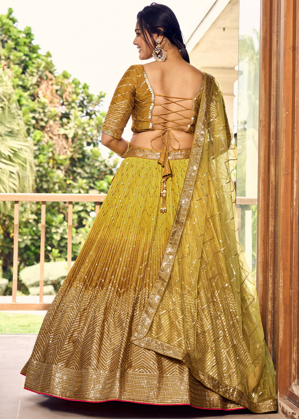 Shades Of Yellow Soft Net Lehenga Choli with Sequins & Thread Embroidery work | Ready To Wear - qivii