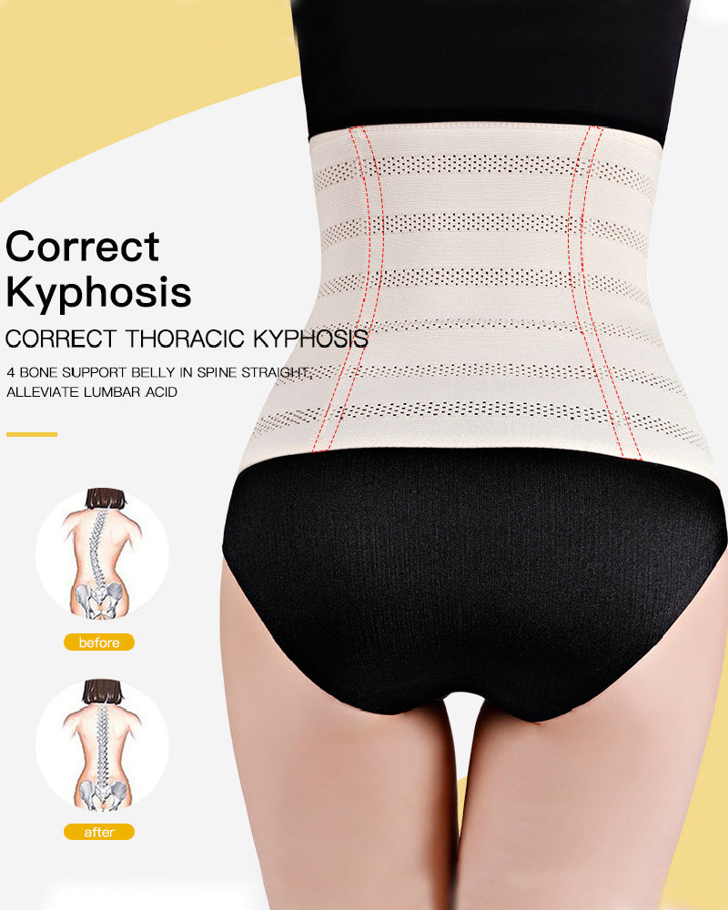 Women's Breathable Adjustable Hooks Waist Trainer Postpartum Tummy Slim Belt - By Qivii