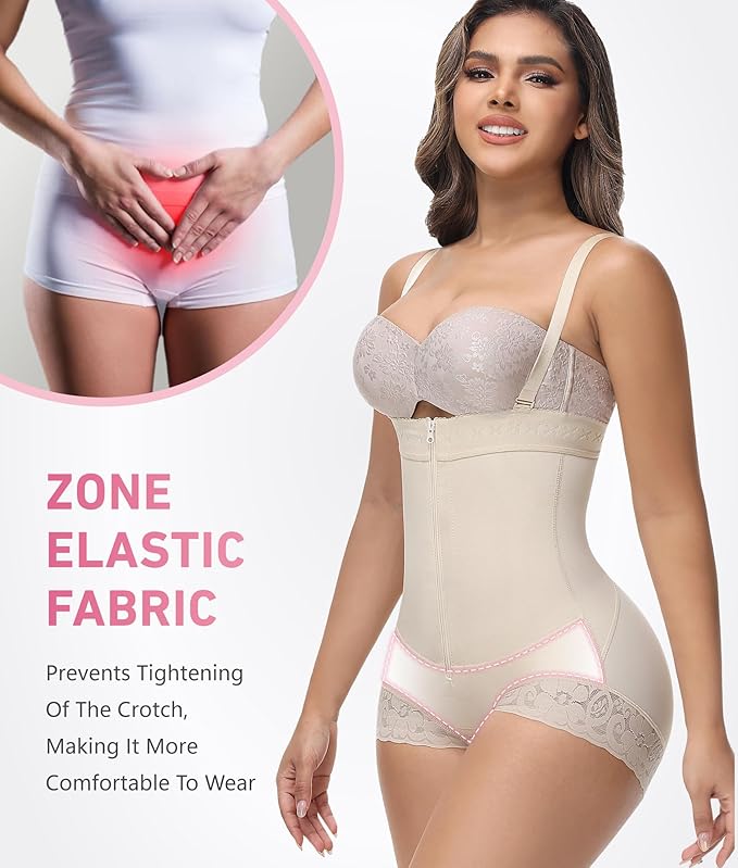 Shapshe® Fajas Colombianas Tummy Control Zipper Open Bust Compression Garment Shapewear - By Qivii