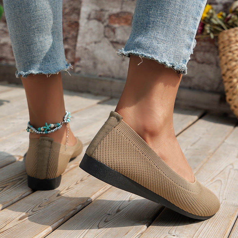 Women's Plus Size Round Toe Casual Driving Flats Comfortable Athleisure Loafers