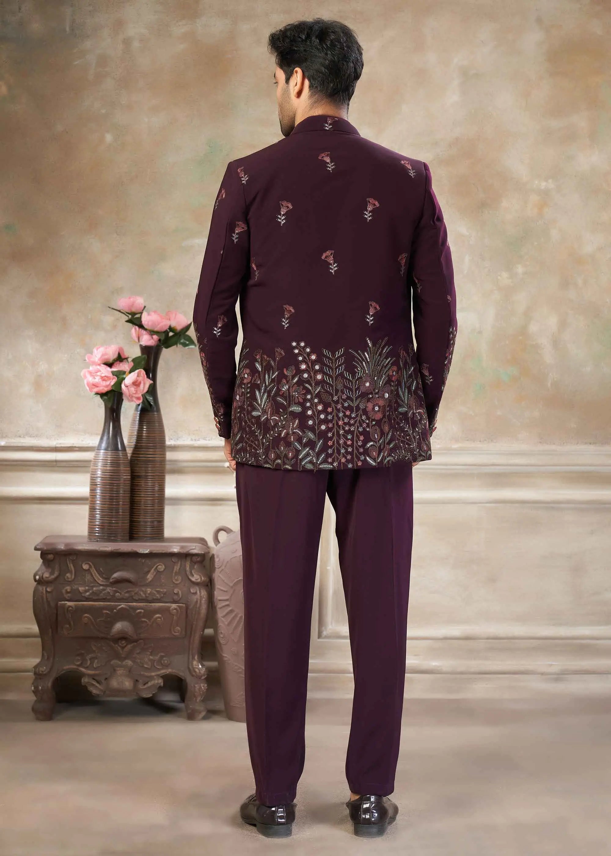 Brownish Maroon Men's Designer Jodhpuri