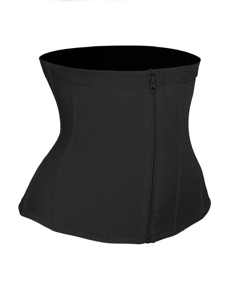 9 Boned Waist Trainer For Women Hourglass Zipper Tummy Control Workout Corset - By Qivii