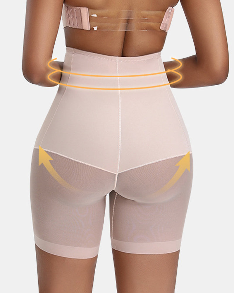 Seamless Mesh Breathable Shapewear Shorts Tummy Control Hip-Lift Corset Shaping Pants - By Qivii