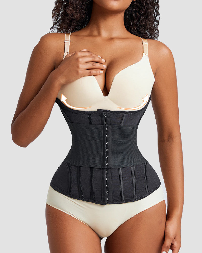 Women's Waist Trainer Tummy Control Mesh Breathable Sports Corset With Removable Belt - By Qivii