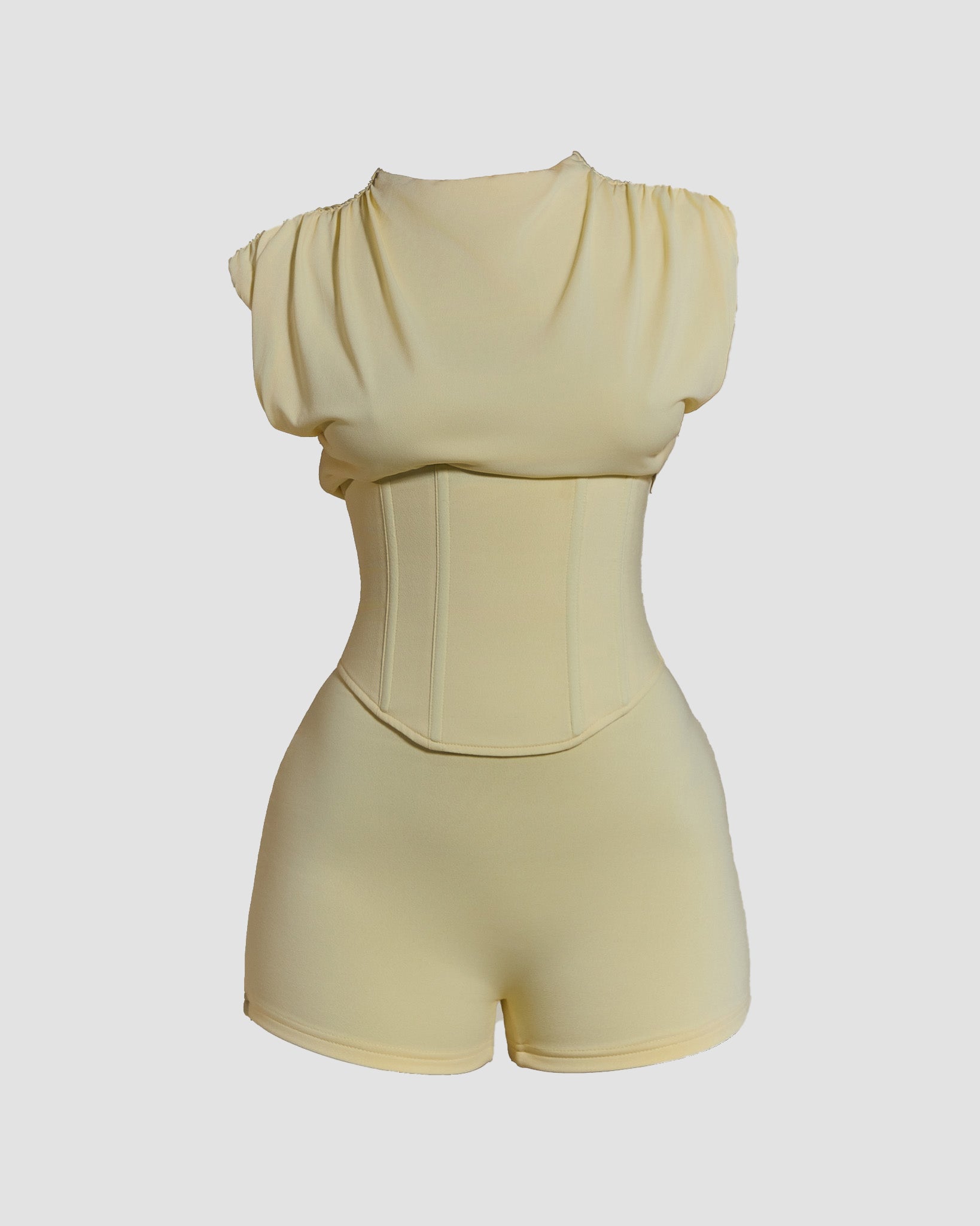 Detachable Corset Hourglass Waist Cincher Playsuit Two-Piece Set - By Qivii