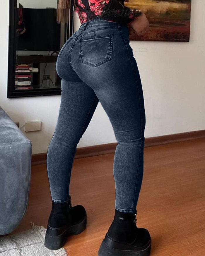 Shapshe® Denim High Waist Tummy Control Butt Lift Skinny Jeans - By Qivii