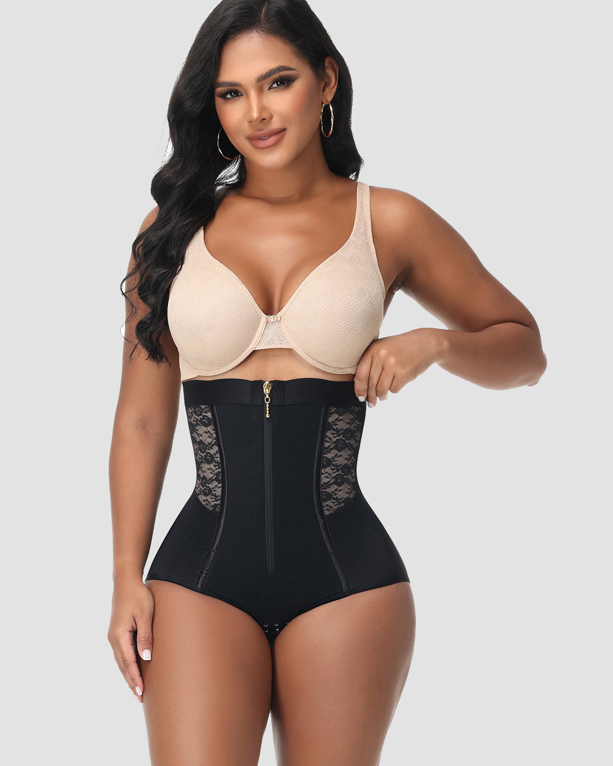 High Waist Tummy Control Butt Lifter Zipper Panty