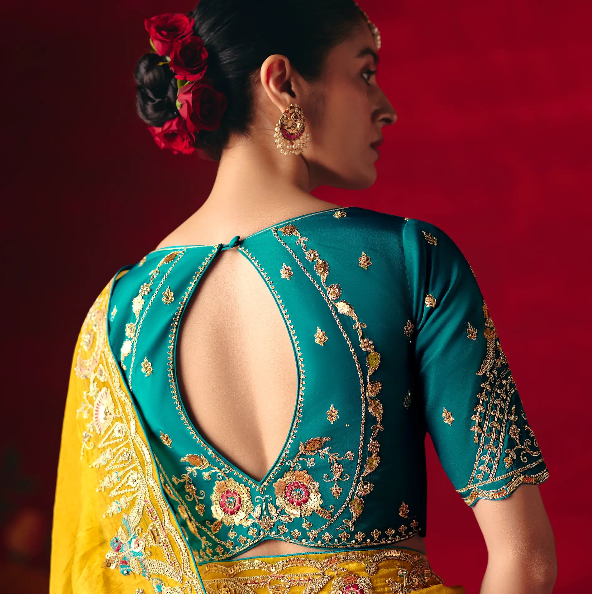 Classic Yellow Heavy Embroidered Saree