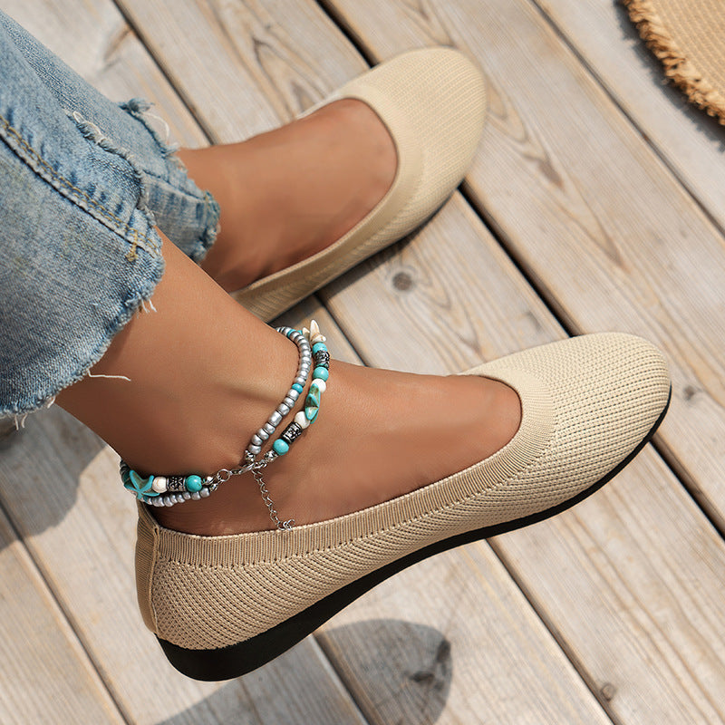 Women's Plus Size Round Toe Casual Driving Flats Comfortable Athleisure Loafers