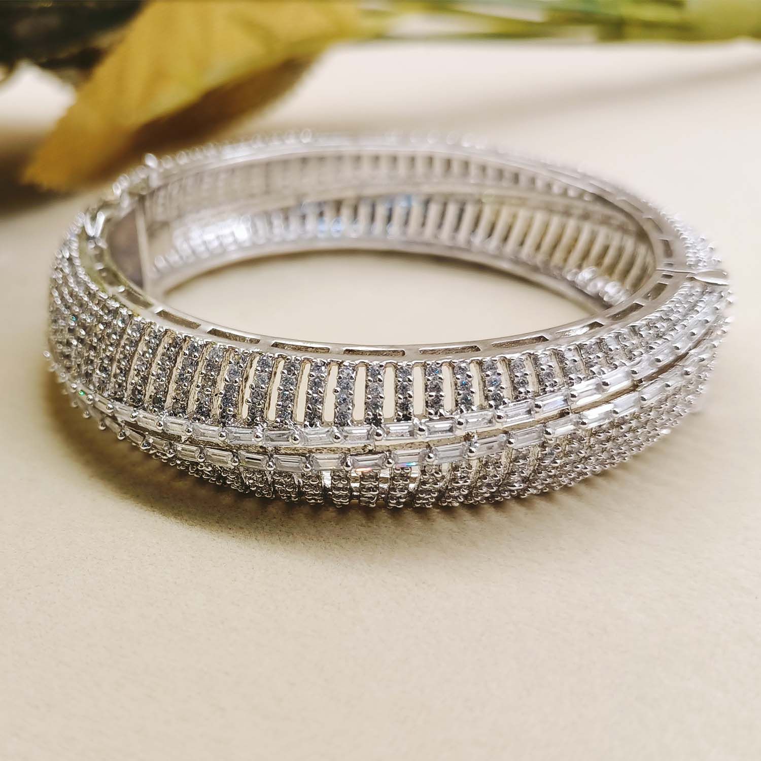 Vidita American Diamond Silver Plated Bracelet - qivii