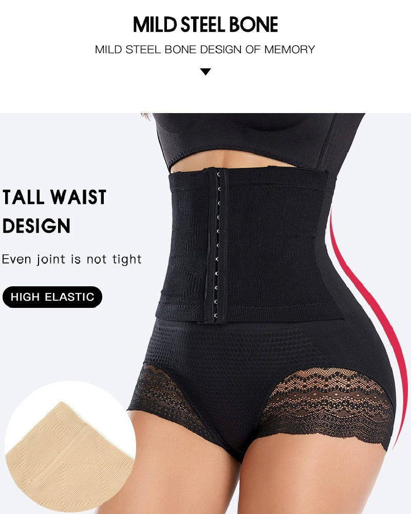 High Waist Firm Tummy Control Shapewear Panties Wrap Waist Belt Shaper Briefs - By Qivii
