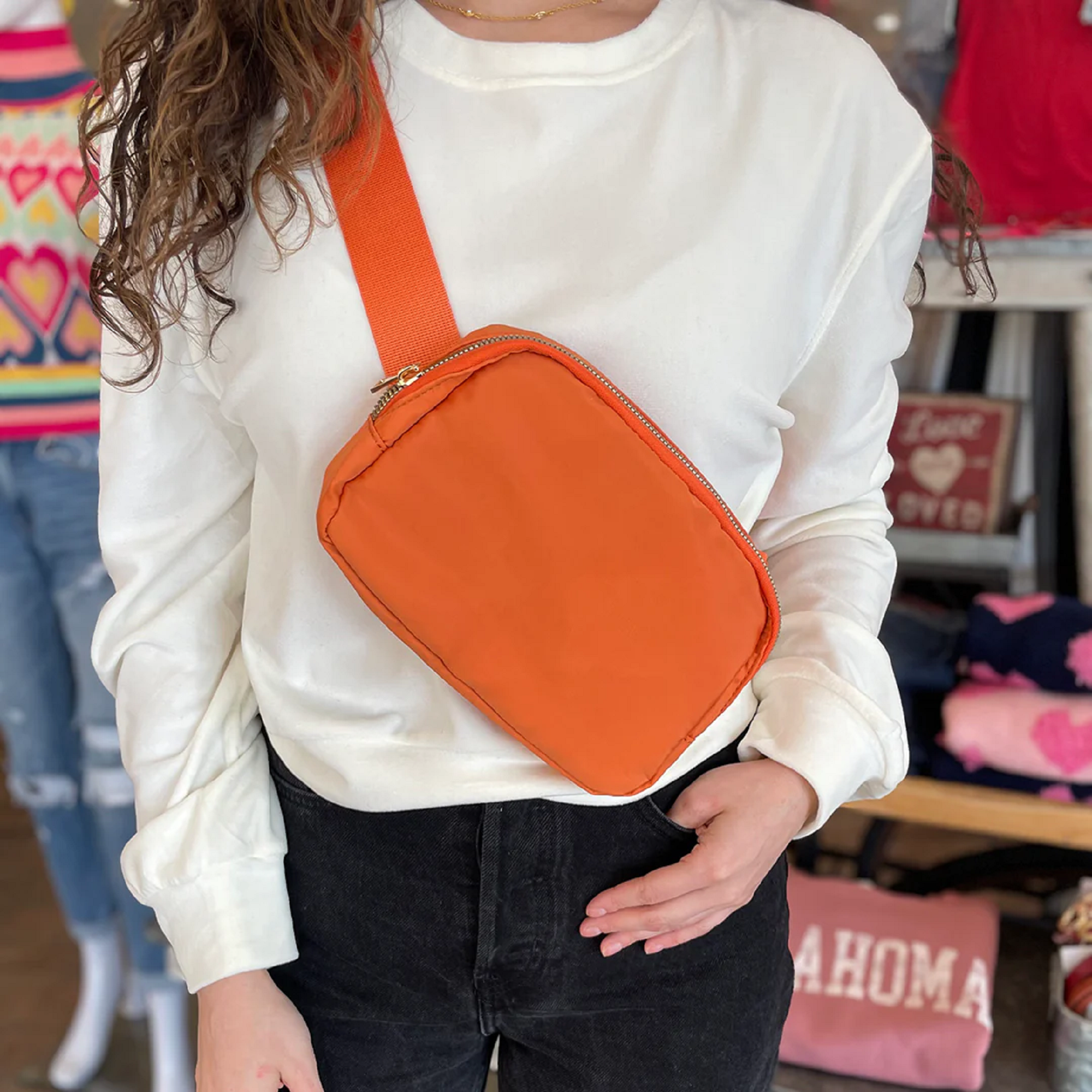 Dazzling Nylon Belt Bag