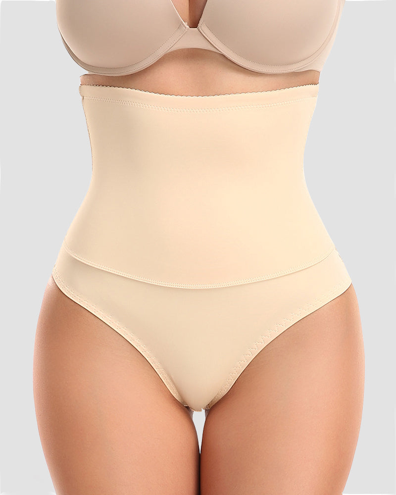 Women's Lace Splicing High Waist Tummy Control Shaping Panties Seamless Underwear - By Qivii