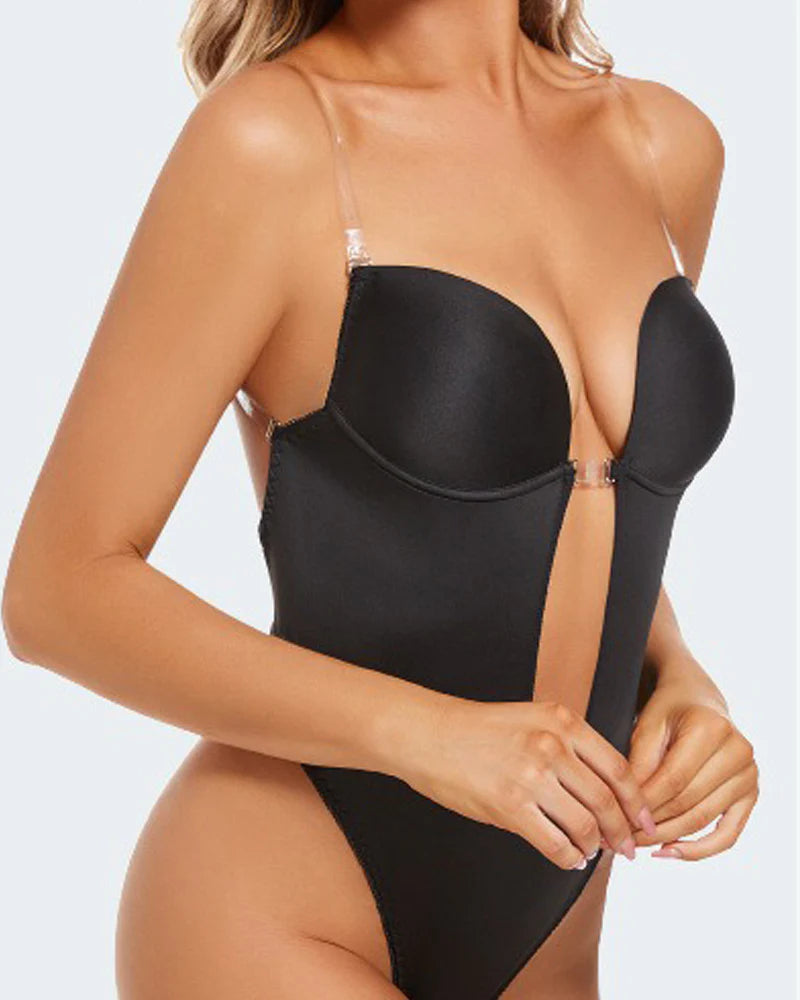 Shapewear Women Plus Size Backless Shapewear Integrated Bra Body Shaper Seamless Open Crotch Shapewear - By Qivii