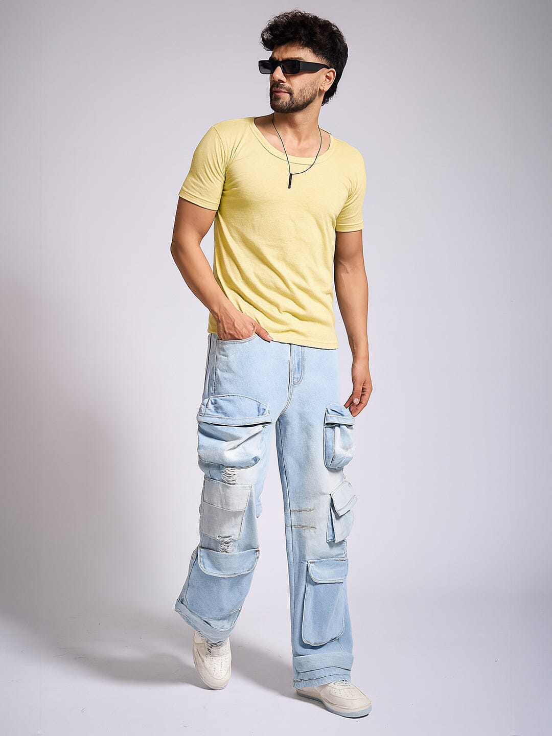 Lemon Slub Scoop Neck Tshirt