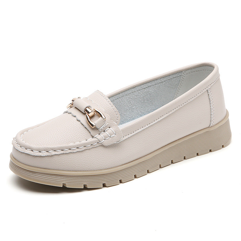 Women's CloudStep Split Leather Driving Moccasins - Slip-On Cushioned Flats for Commuting & Leisure