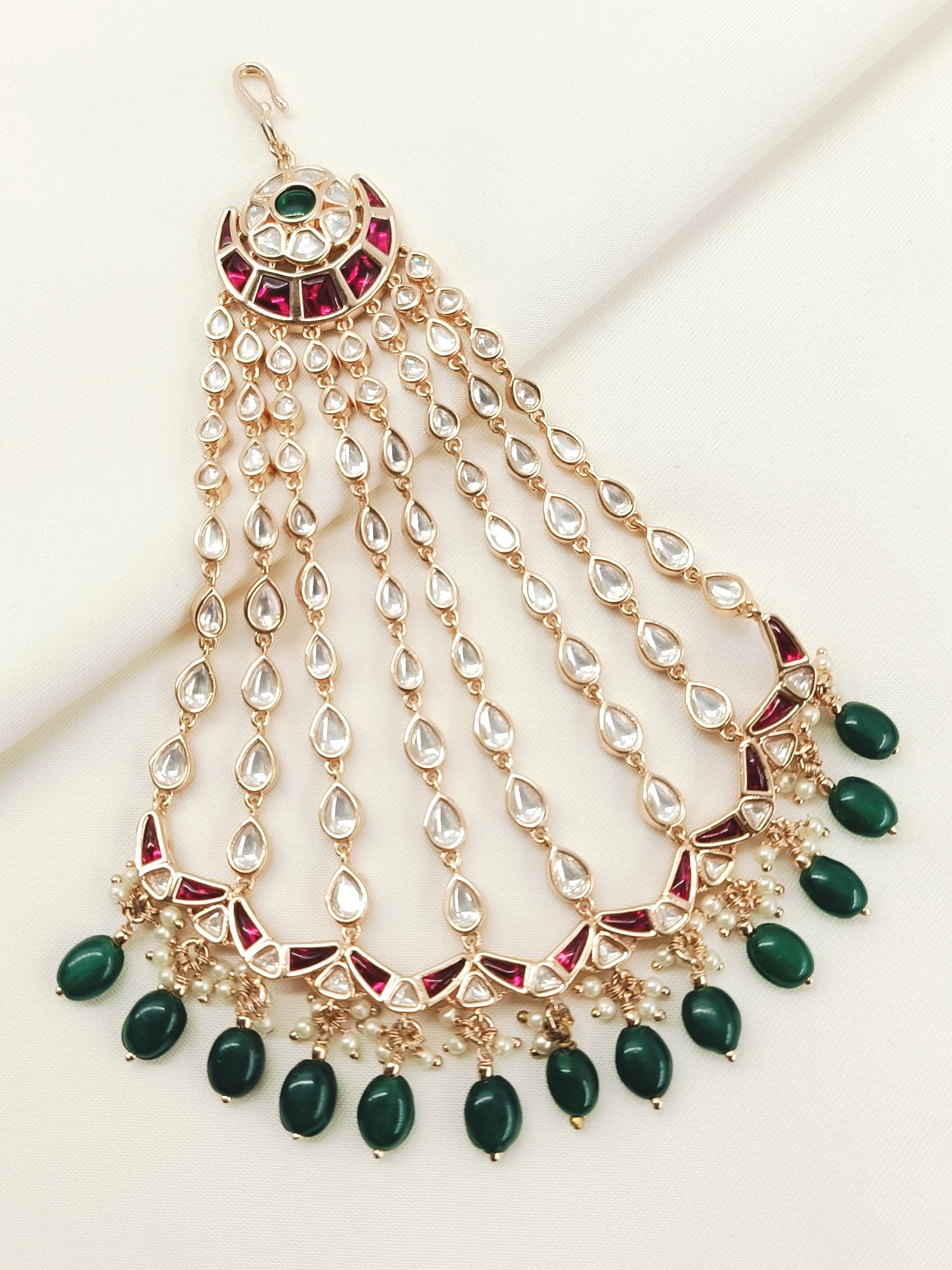 Razia R&G Kundan Necklace Set With Passa