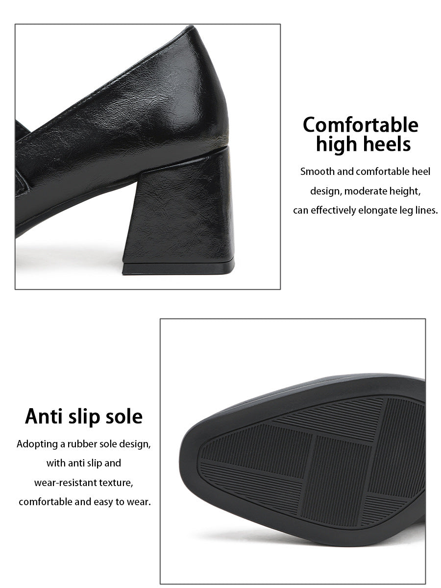 Women's Vivica Vintage Platform Mary Jane Heels - Square-Toe Chunky Heel Office Shoes (US 4-10.5)