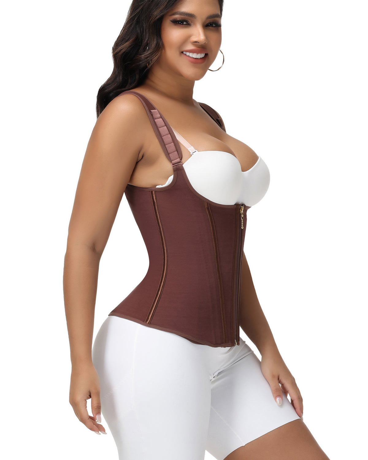 Waist Trainer for Women Body Shaper Corset Vest Tank Top with Steel Bones - By Qivii
