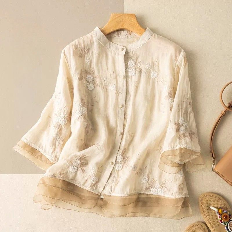 Isabella Cotton-Linen Blouse - By Qivii