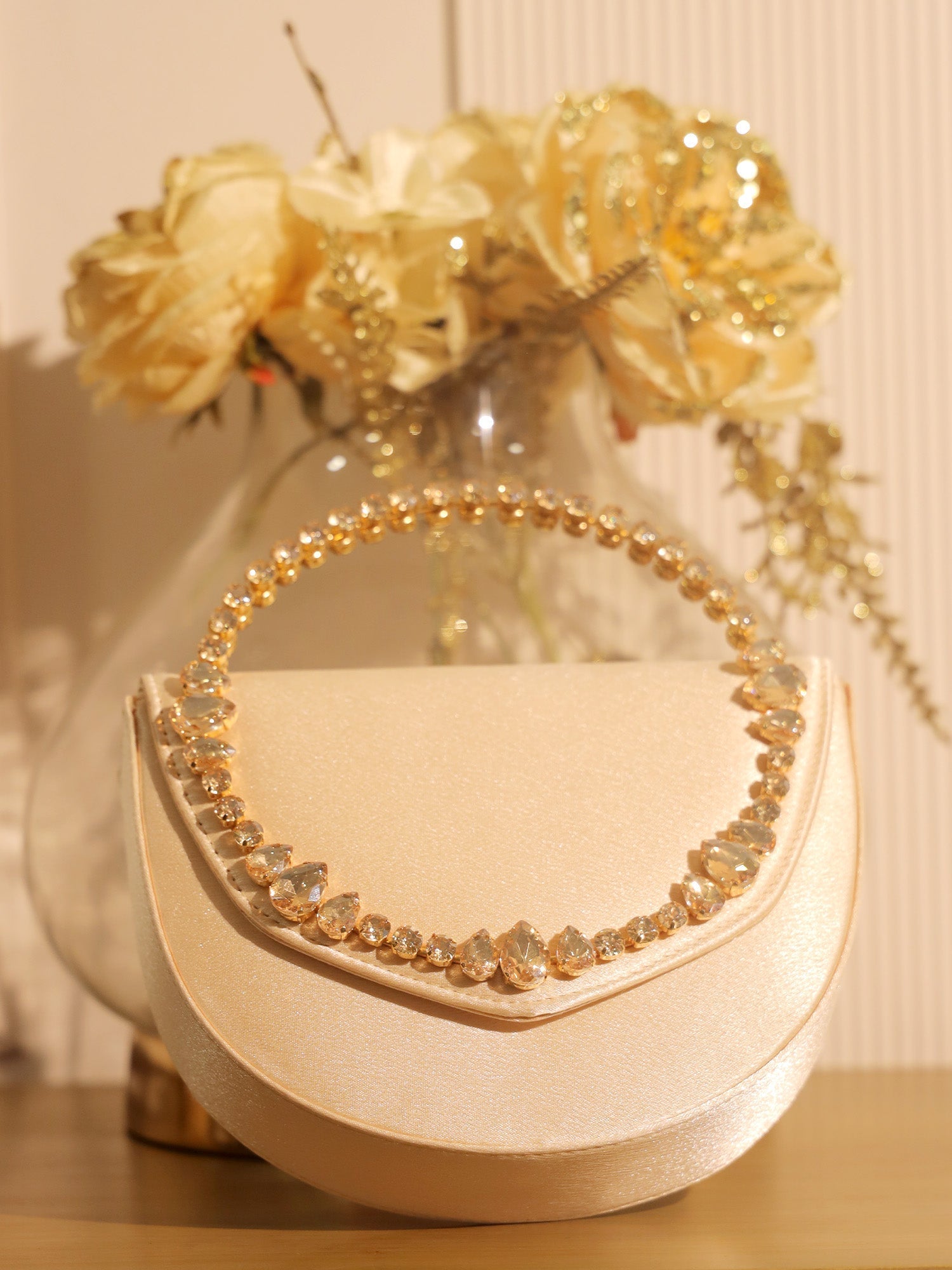 Indulekha Cream Evening Clutch - qivii