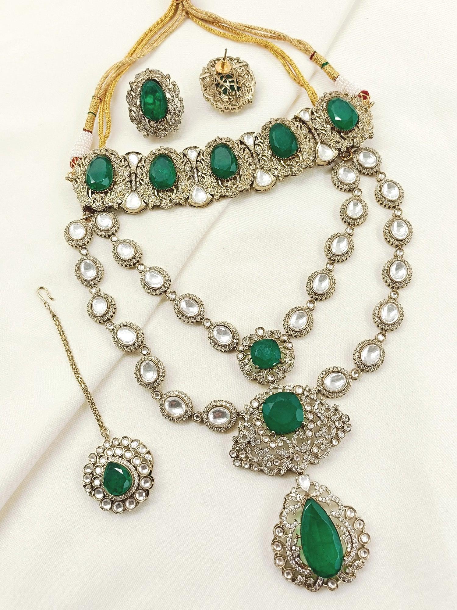 Deepshikha Green Victorian Bridal Set