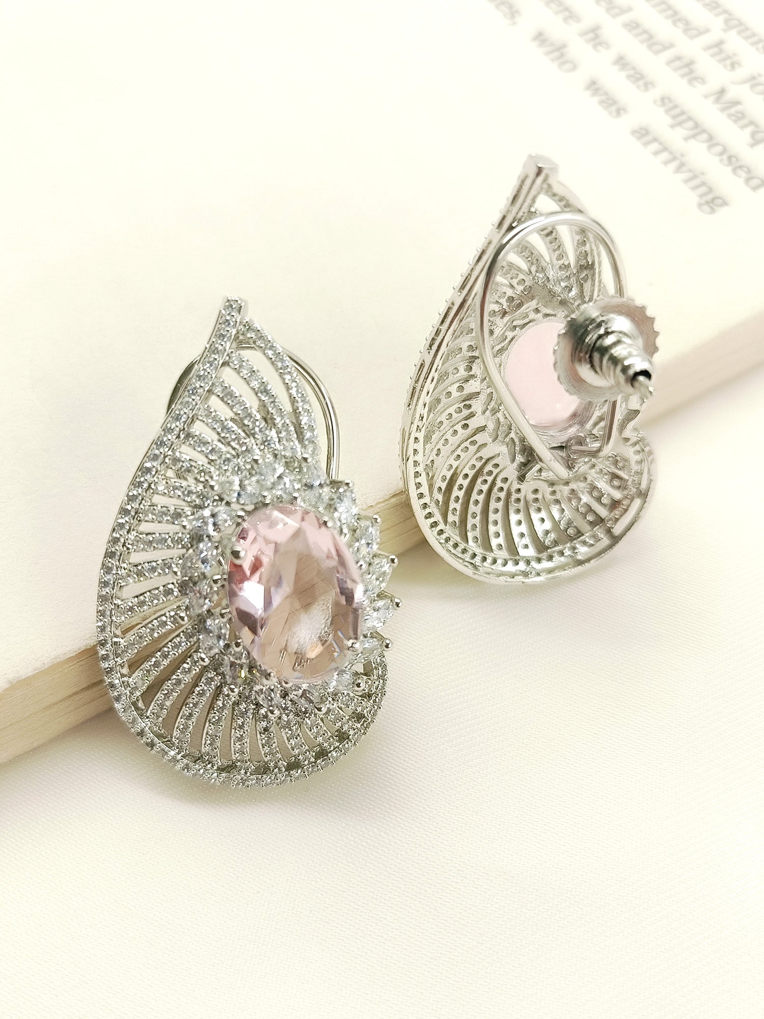 White American Diamond Tops with stunning diamonds, adding a touch of luxury, timeless and versatile earrings for any outfit