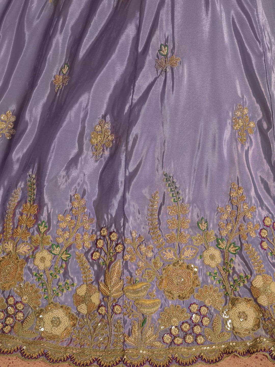 Pastel Purple Floral Embroidered Designer Lehenga Set
