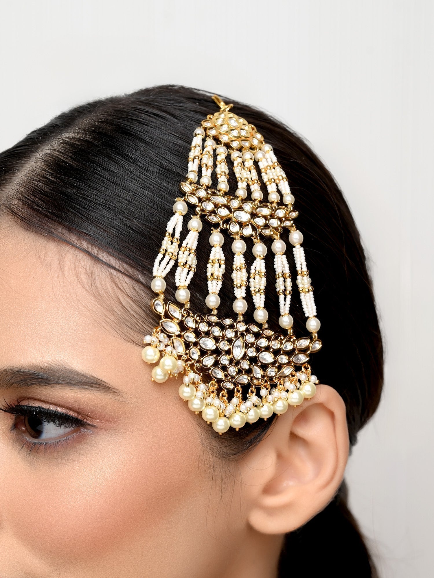 Tarasha White Kundan Passa - qivii