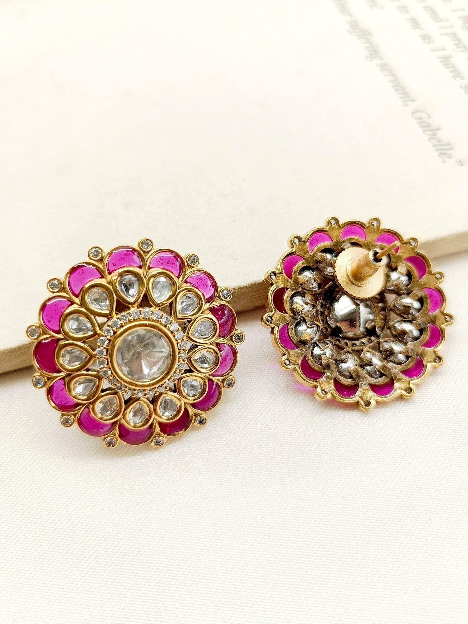 Exquisite Jhumkis with Traditional Craftsmanship and Delicate American Diamonds