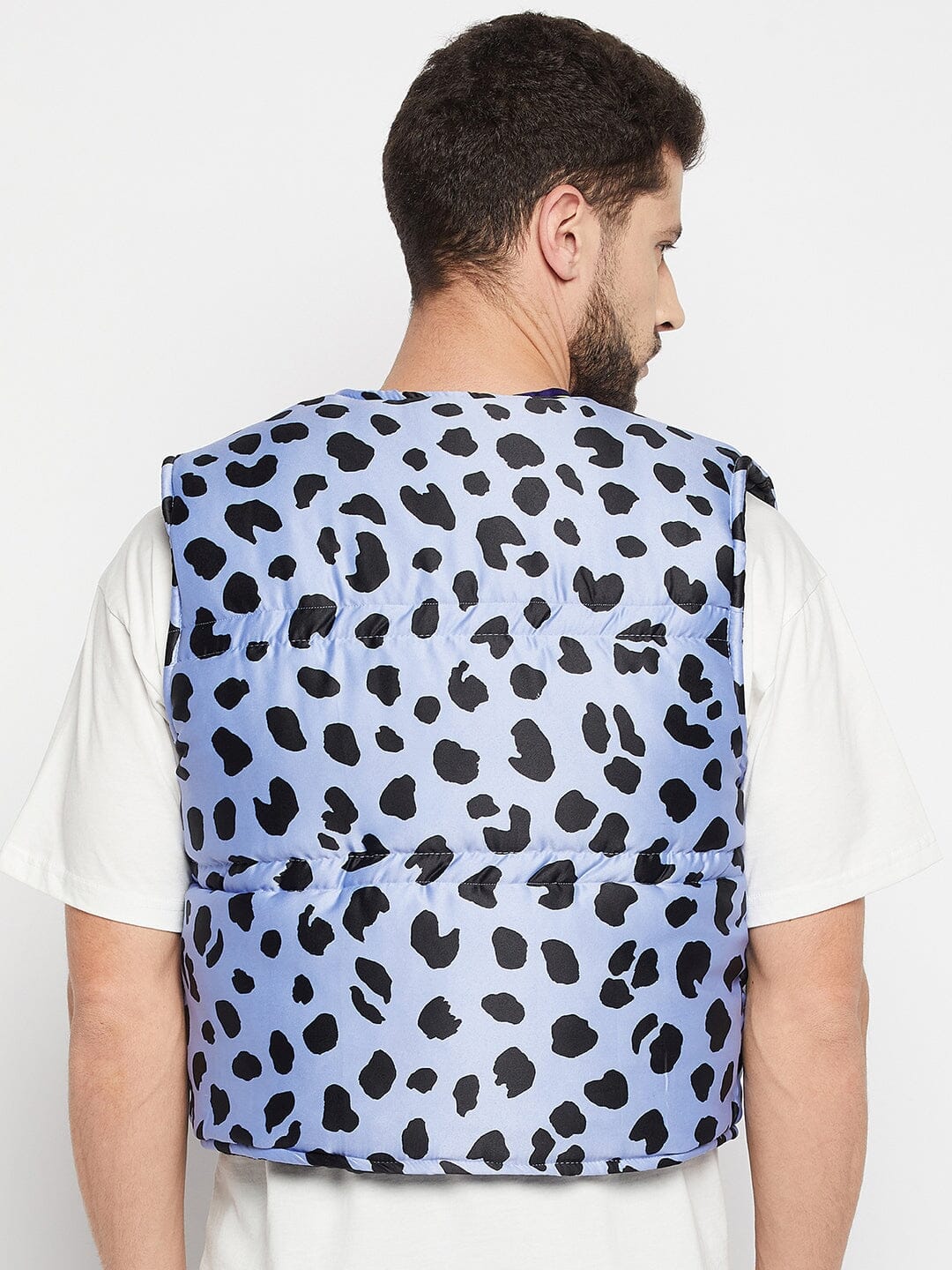 Blue Leopard Quilted Gillet