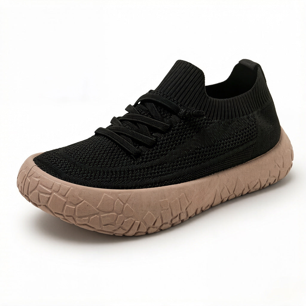 Women's Aria Knit Slip-On Walking Sneakers - Platform Gum Sole Comfort Shoes (US 5-10.5)