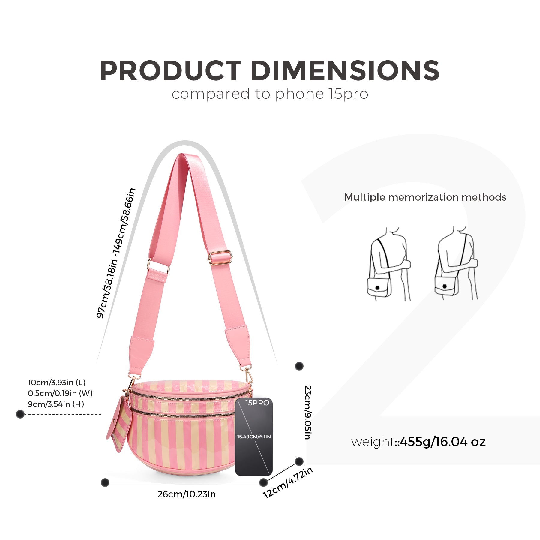 Ounamei Checkered Crossbody Bum Bag for Women Large Capacity Belt Bag for Moms & Everyday Travel