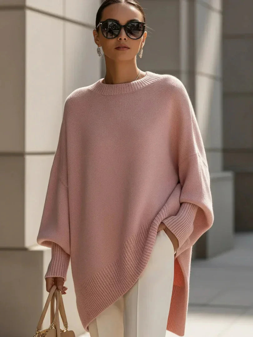 Mona | Cozy Oversized Knit Poncho Sweater by Qivii