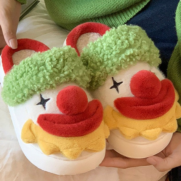 Women's Carnival Character Slippers - Plush Holiday Indoor/Outdoor Slip-Ons (US 5-11.5)