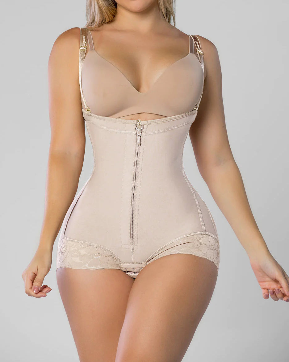 Shapshe® Tummy Control Faja Shaper Bodysuit Zipper Opern Bust