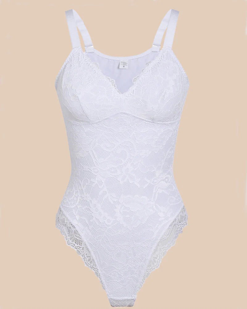 Sexy One Piece Deep V Neck Backless Tank Tops Lace Thong Shapewear Bodysuit
