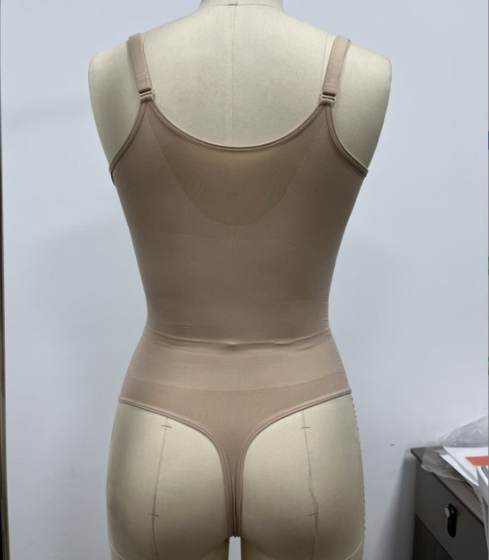 Shapshe® Seamless Tummy Control Thong Body Shaper High Waisted Girdle Butt Lifter Bodysuit - By Qivii