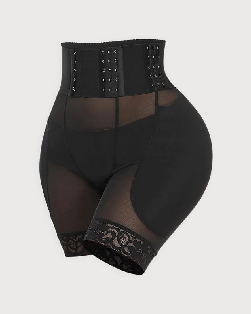 Women's Hourglass Corset Breathable Mesh Shaping Shorts With Sponge Pads - By Qivii