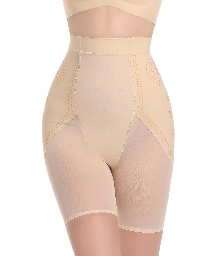 Seamless Mesh Breathable Compression Boyshorts Tummy Control Thigh Slimmer Shapewear Shorts - By Qivii