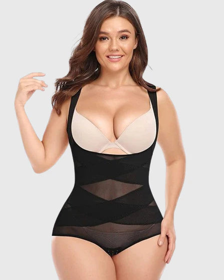 Mesh Seamless Waist Slimmer Corset Butt Shaping Shapewear Bodysuit - By Qivii
