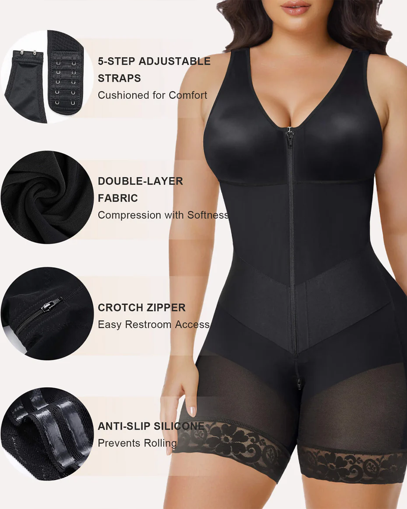 V-shape Shaping Stretch Band Tummy Control Full Body Zipper Shaper