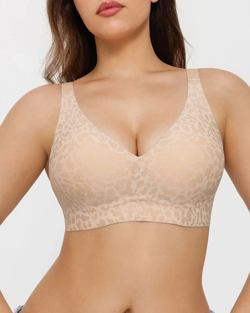 Leopard Print Wireless Full Coverage Support Bra