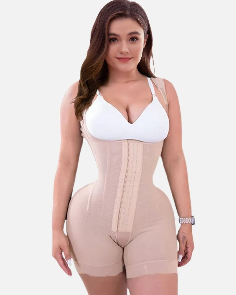 Shapshe® Firm Compression Tummy Control Shapewear Adjustable Bodysuit Hook and Eye Closure - By Qivii
