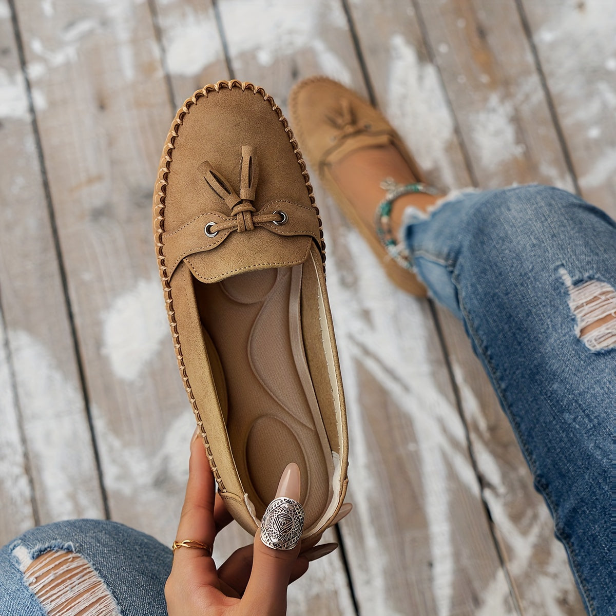 Nadine - Klassische Loafers mit Quasten-Detail - By Qivii
