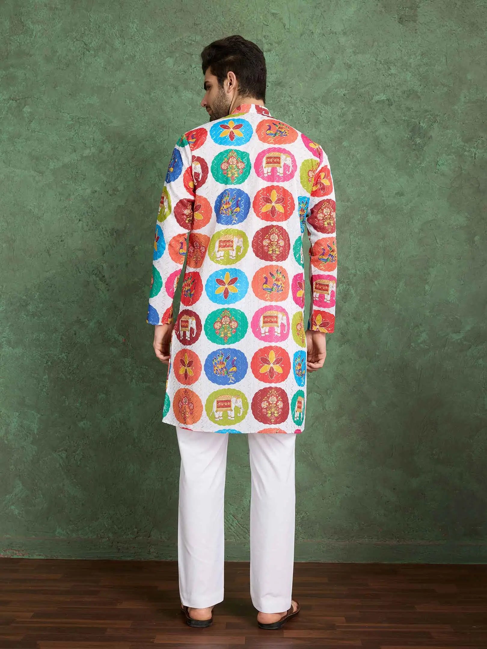 Multi Color Digital Print With Embroidery Work Rayon Kurta Set - qivii