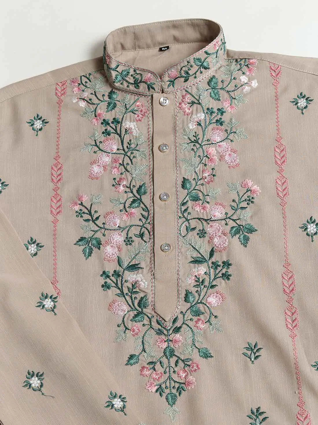 Ivory Viscose Silk Thread And Sequins Embroidery Work Kurta With Pant - qivii