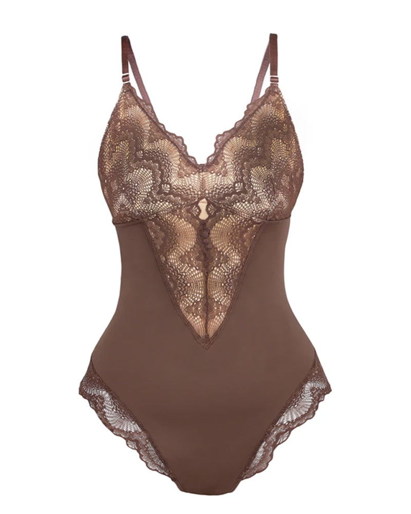 Sculpting One Piece Lace Shapewear Bodysuits - By Qivii