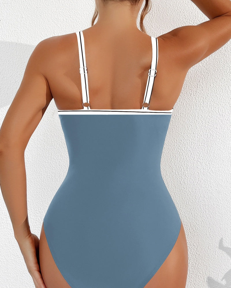 Sexy Deep V Mesh Backless One Piece Shapewear Swimsuit - By Qivii
