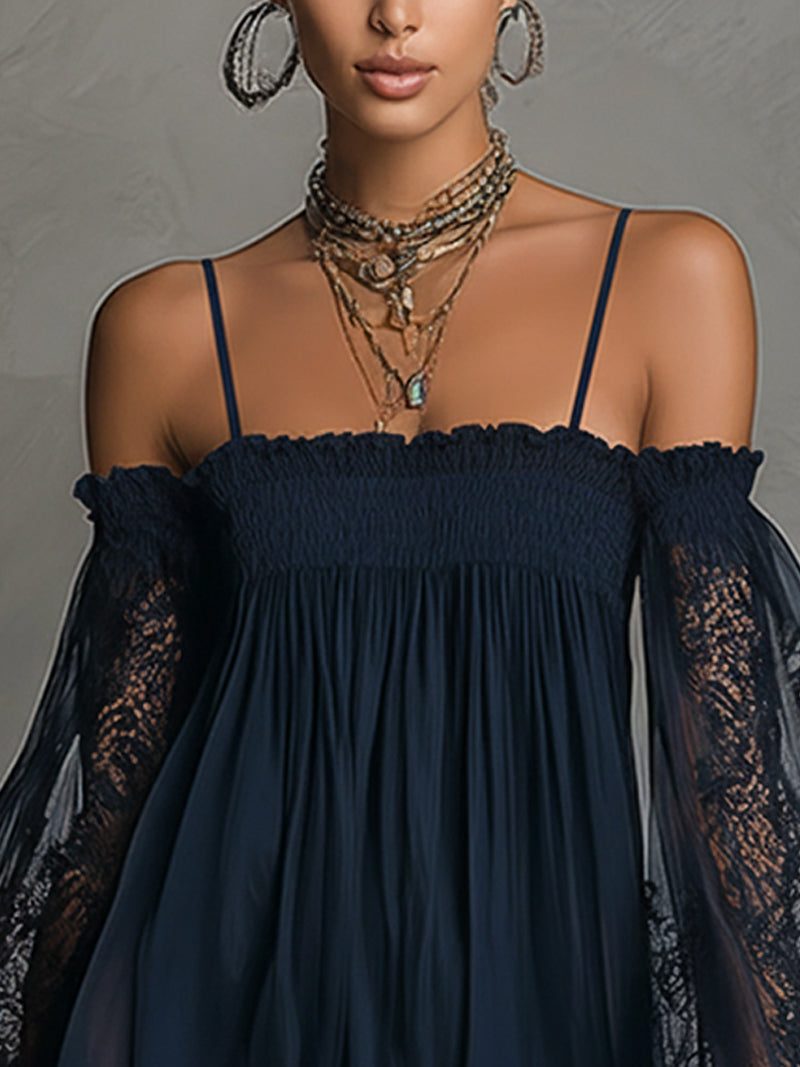 Camille | Elegant Lace Off Shoulder Mini Dress by Qivii